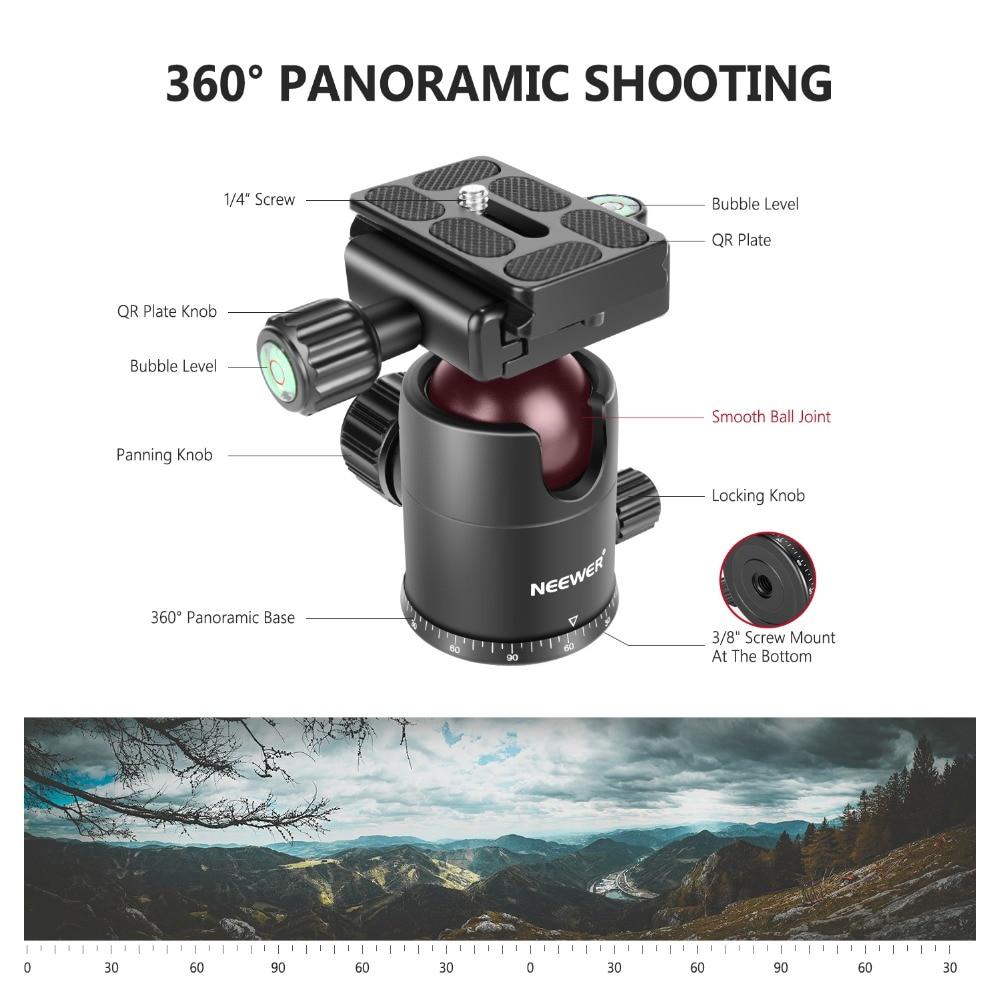 Carbon Fiber 66"/168cm Lightweight Portable Camera Tripod Stand